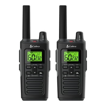 Cobra RX685 Walkie Talkies Two-Way Radios (Pair) | Up to 40-Mile Range and 60 Channels with 121 Privacy Codes | IP54 Waterproof & Dustproof and NOAA Weather Alert