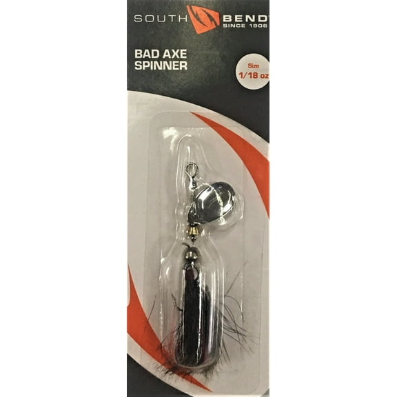South Bend Bad Axe Spinner 1/18oz Silver Dressed #00, Spinner baits