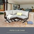 thumbnail image 5 of LOKATSE HOME 3 Piece Conversation Set Sectional Rattan Patio Furniture Include 2 Armless Chairs and 1 Corner Sofa with X-Shaped Legs, Brown, 5 of 5
