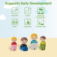 thumbnail image 4 of PlanToys® Family Wooden Dollhouse Figurine Set | 4 Poseable 1:12 Scale Mini Dolls (Parents & Kids) | Dollhouse Accessories for Pretend Play | Eco-Friendly Montessori Toy for Kids Ages 3+, 4 of 8