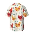 thumbnail image 2 of Wukai Flower Chicken Men's Casual Short-Sleeve Button Down Shirt - Lightweight Summer Dress Shirt for Daily Wear-XX-Large, 2 of 7