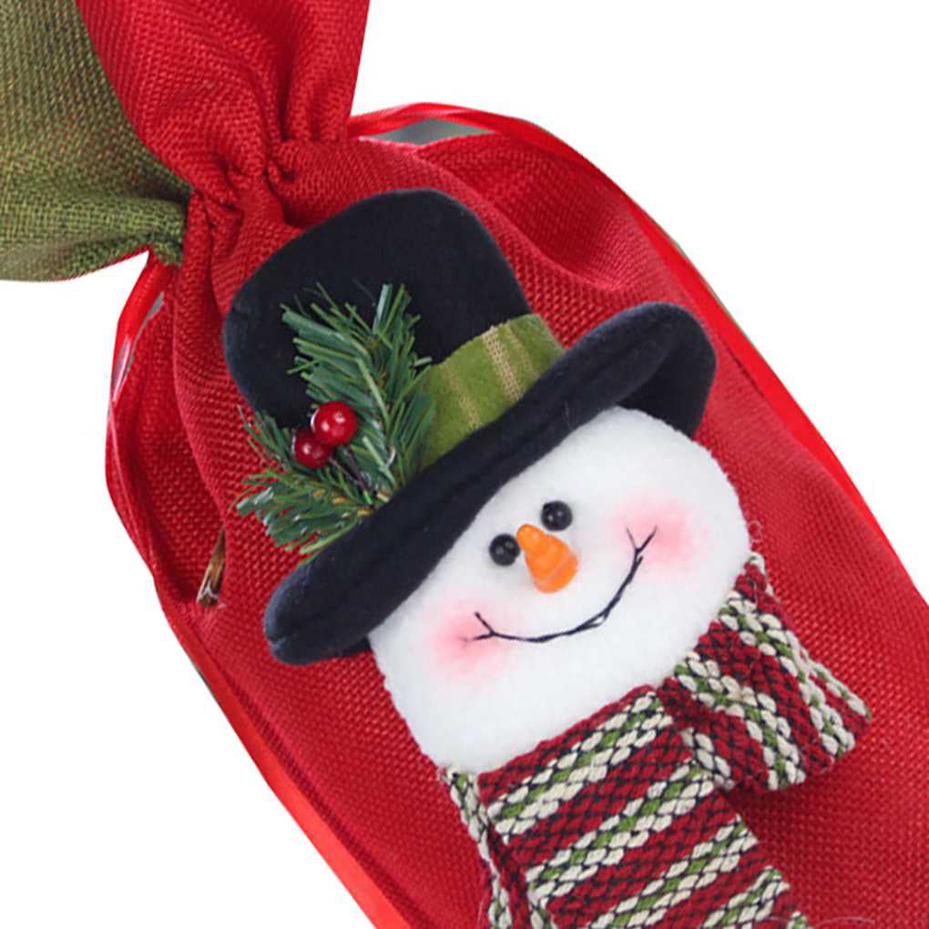 Details about   Santa Claus Christmas Snowman Cookie Bag With Handles Drawstring Bags Tote CF 