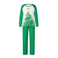 thumbnail image 2 of Family Matching Christmas Pajamas, Christmas Tree Print Long-Sleeved Round Neck Tops + Elastic Waist Trousers/Romper Sleepwear, 2 of 10
