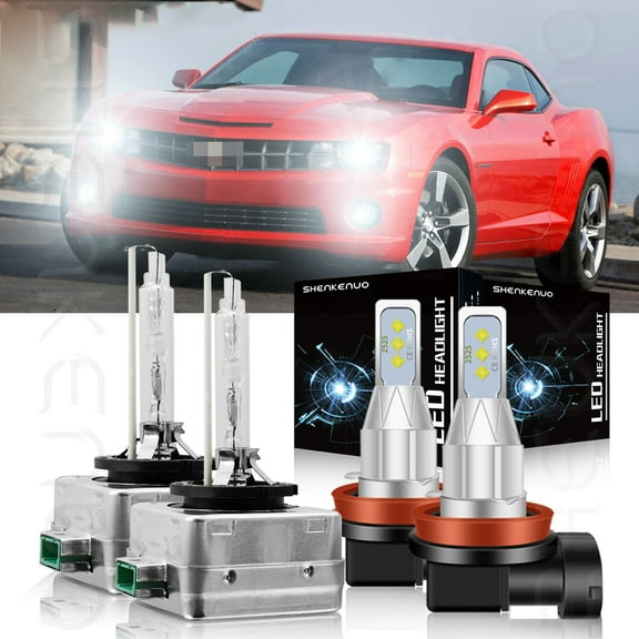 H11 D3S Xenon bulbs for 2014-15 Chevy Camaro LED Headlights High Low Beam 4pc