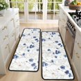 thumbnail image 4 of Kitchen Rugs Sets Of 2,White Daisy Flower Pattern Anti Fatigue Kitchen Mat Rugs Non Slip Washable,Decorative Kitchen Floor Mats for Kitchen,Sink,Laundry,17"x47"+17"x47", 4 of 5