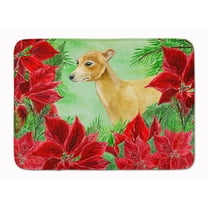 Italian Greyhound Poinsettas Machine Washable Memory Foam Mat
