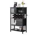 thumbnail image 4 of Industrial Bar Cabinet with Wine Rack, Rustic Wine Cabinet for Liquor and Glasses, Farmhouse Coffee Bar Cabinet with Storage, Rustic Buffet and Sideboard for Dining Room, Living Room, Kitchen, L0153, 4 of 10