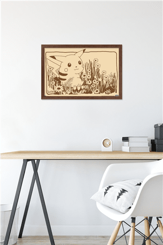 Pokémon - Pikachu Sepia Wall Poster, 14.725" x 22.375" Framed