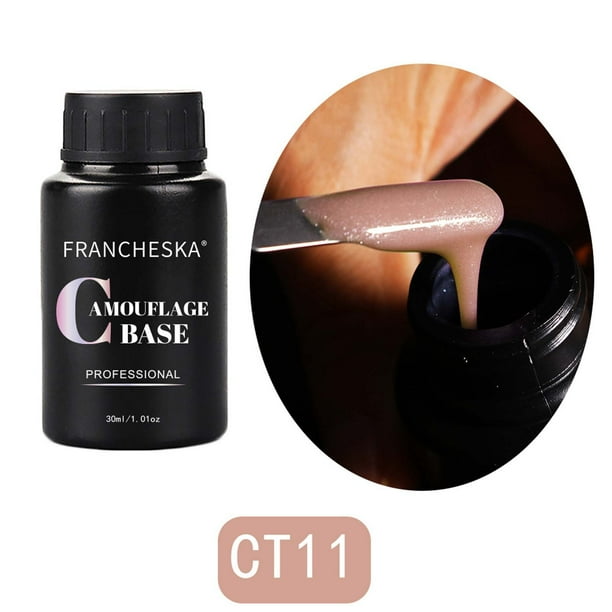 Polvo para uñas Arte de uñas Goma Color nude Base Brillantina Brillantina Fototerapia Base Pegamento Arte de uñas