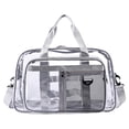 thumbnail image 2 of Bolso de mano transparente, bolsa de tipo para compras, desplazamientos diarios, viajes de negocios y otros viajes. Gris, 2 of 8
