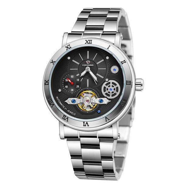 Mirar Irfora Reloj mecánico para hombre Reloj de pulsera multifunción de moda con banda de acero Relojes 3ATM Irfora Mirar