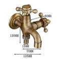 thumbnail image 5 of Robinet Extérieur Style Ancien, Robinet d'Eau Rétro en Cuivre avec Double Bec, Machine à Laver à Froid Simple pour Évier de Piscine (1 Pce, Or Vintage), 5 of 5