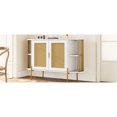 thumbnail image 2 of White Dining Cabinet With Stylish Gold Trim And Doors, Crafted From Particleboard For Area Elegant Doors Shelf Supports - & Beautiful, 2 of 7