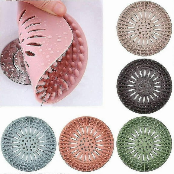 5 Pack Drain Hair Catcher, Silicone Hair Stopper Bathtub Sink Filter, Shower Drain Cover,