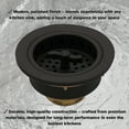 thumbnail image 6 of Westbrass Wing Nut Style Sink Strainer with Waste Disposal Flange and Stopper, Matte Black, 6 of 15