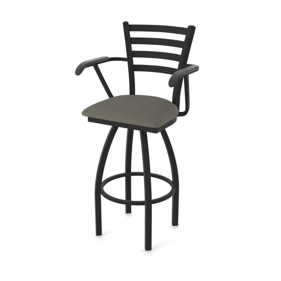 415 Jackie with Arms 25" Swivel Counter Stool with Black Wrinkle Finish and Graph Chalice Seat