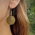 thumbnail image 4 of Boucles d'Oreilles Sculptées en Lin et Style Ethnique Rétro Bohème pour Femmes, 4 of 6