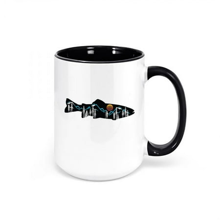 

Trout Fishing Mug Mountain Trout Fly Fishing Mug Fishing Coffee Mug Mountain Mug Gift For Him Outdoors Mug Birthday Gift Dad Mugs BLACK