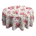 thumbnail image 4 of Pioneer Flower Floral Print Pattern Round Tablecloth 60"x60",Wrinkle Wipeable Table Cloth for Kitchen Dining Room Picnic Patio Party, 4 of 6