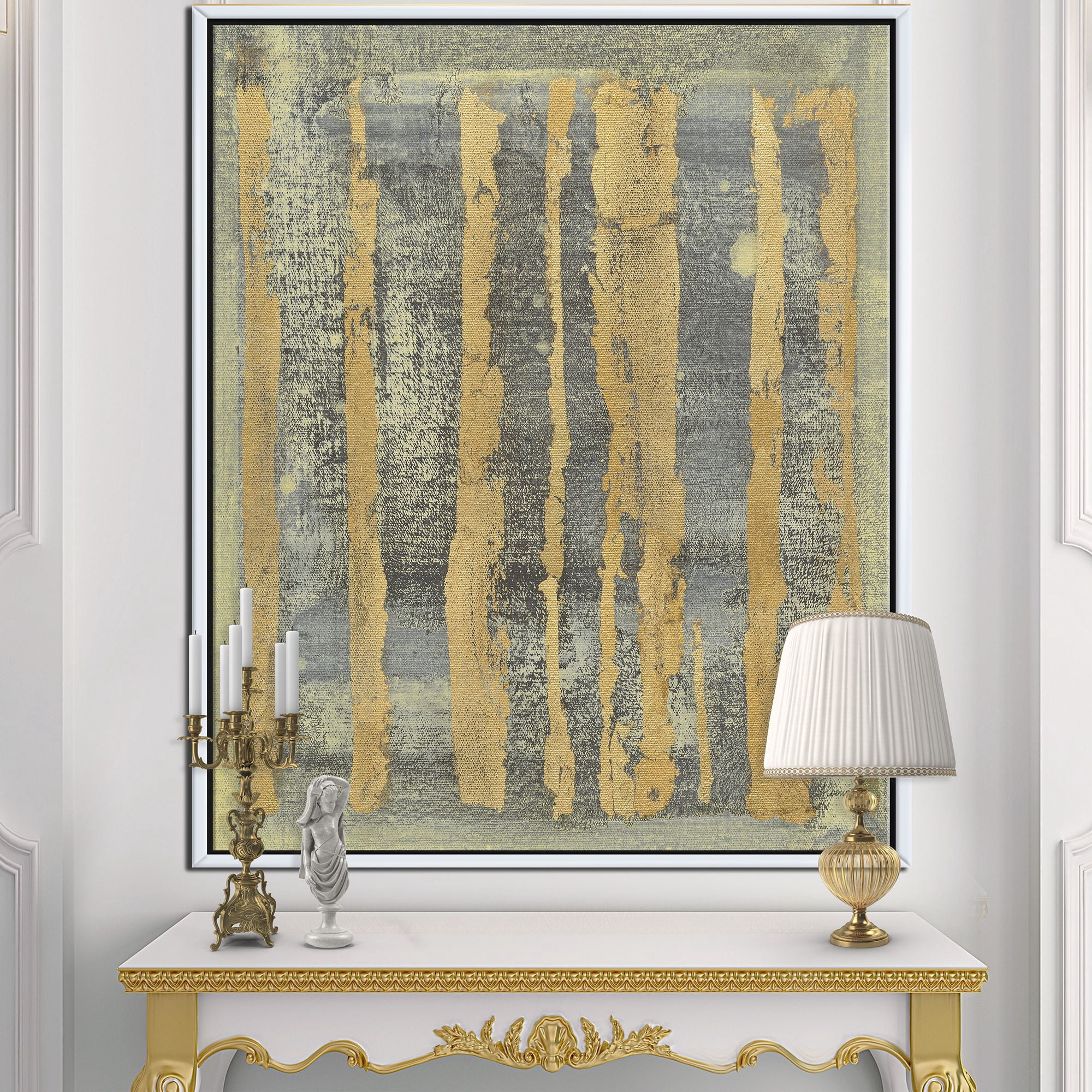 Designart ' Glam Metallic Form IV ' Modern & Transitional Framed Canvas