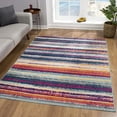 thumbnail image 6 of 5â€™ x 8â€™ Multicolor Irregular Striped Area Rug, 6 of 7