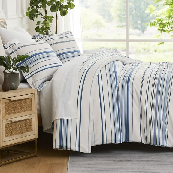 Coastal Stripes Reversible Duvet Cover Set