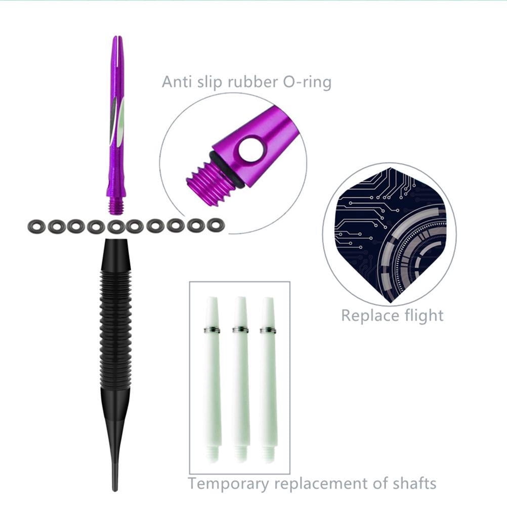 Professional Soft Tip Darts Set for Electric Dart Board Darts Plastic Tips with Storage Case Gift for Dart-Lovers