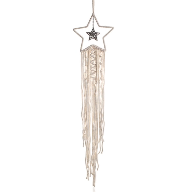 Injueey Tapiz tejido para colgar en la pared, colgantes para el salón, adorno de fiesta, artesanía, decoración del hogar, regalos de inauguración de Decoración del hogar Estrella Injueey HA059155-02