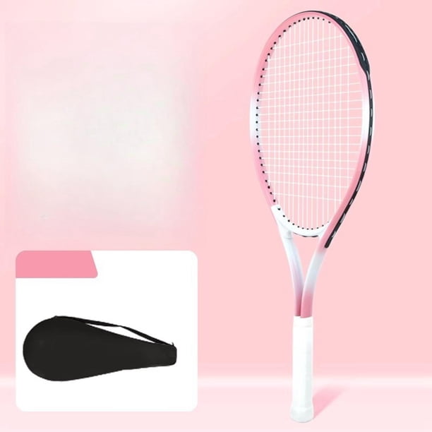 Raqueta de Tenis Ligera con Empuñadura Ergonómica Material de Aleación Función Portátil para Hombres Y Mujeres Ideal para Entrenamiento Y Competición Rosa
