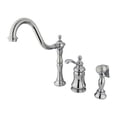 thumbnail image 2 of Kingston Brass GS7808TPLBS Gourmetier GS7808TPLBS Templeton Two Handle Kitchen Faucet, Satin Nickel, 2 of 3