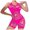 Hot Pink, variant on Elainilye Fashion Women Lingerie Bodysuit High Elasticity Hollow Iron Diamond Mesh Wrap Hip Dress Underwear,Green