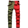 thumbnail image 2 of Jeans ajustados de corte recto para hombre Jeans de mezclilla elásticos lavados informales Los más vendidos, 2 of 4