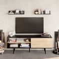 thumbnail image 2 of Pi Modern Wood TV Stand for 72” TVs, Black, 2 of 5