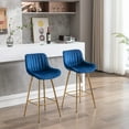 thumbnail image 5 of Blue Velvet Bar Stools-Set of 2,26 Inch Bar Stools for Kitchen Counter Bar Stool,BLUE, 5 of 5