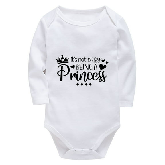 It's Not Easy Being A Princess New Born Clothing Boy Long Sleeve Baby Girls' One-piece Rompers White 18 Month Romper Girl