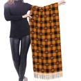 thumbnail image 4 of Shawl Wraps for Women - halloween elements plaid pumpkins Oversized Fall Winter Fashion Blanket Scarf for Women, 4 of 6