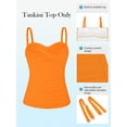 thumbnail image 5 of RELLECIGA Women's Ruched Bandeau Tankini Top Swimsuits, 5 of 10