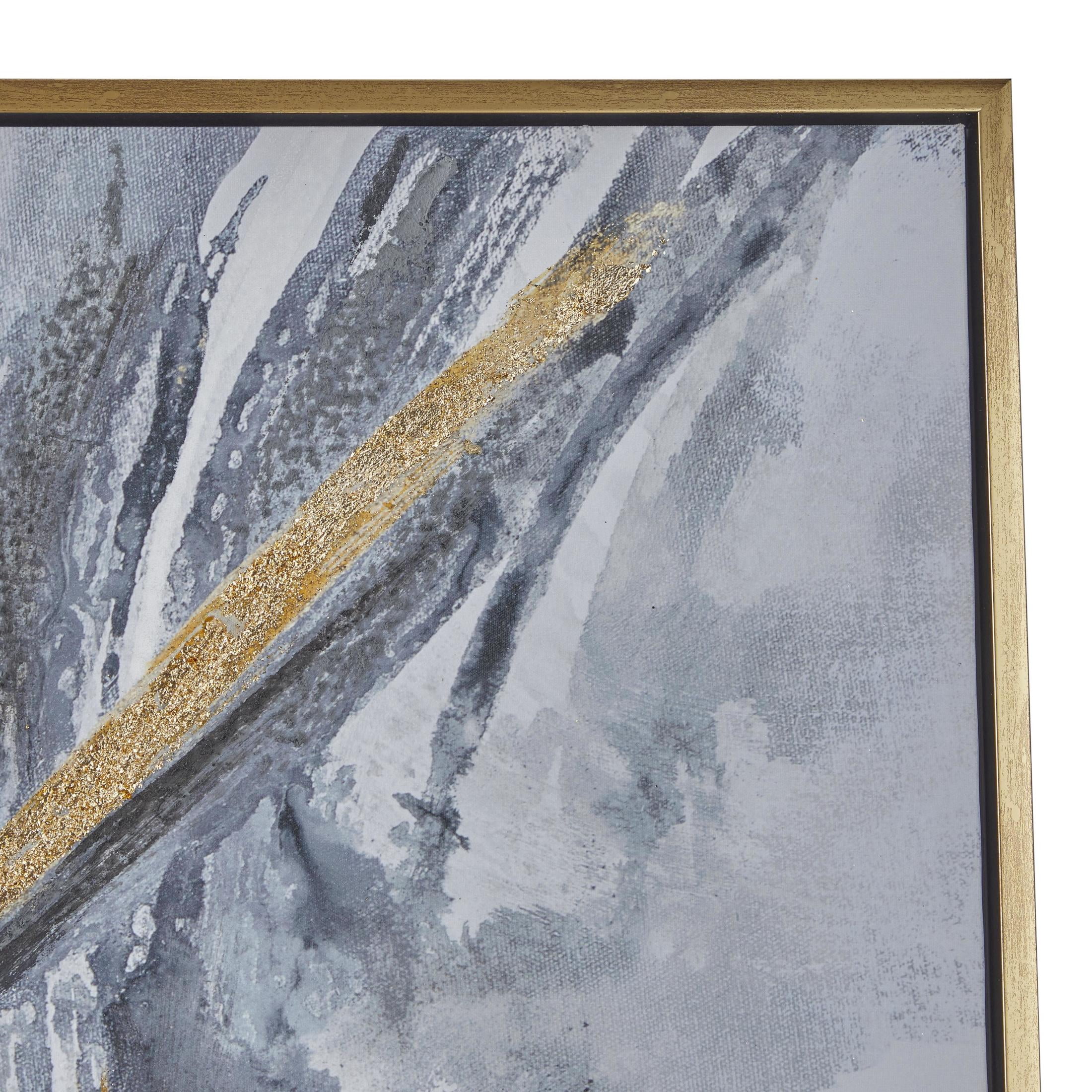 66" x 48" Abstract Framed Wall Art with Gold Frame, by DecMode