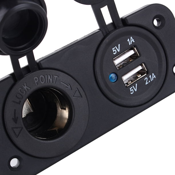 Cargador universal para coche, cargador universal para coche con dos puertos USB, adaptador de corriente de alta intensidad