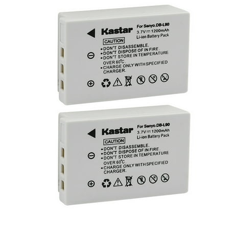 Kastar Battery 2-Pack Replacement for Sanyo DB-L90 DB-L90A DB-L90AU Battery Sanyo DMX-SH1 DMX-SH11 DMX-SH11K DMX-SH11R VPC-SH1 VPC-SH1BK VPC-SH1EXBK VPC-SH1EXR VPC-SH1GX VPC-SH1R VPC-SH11 Camera