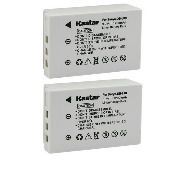 Kastar Battery 2-Pack Replacement for Sanyo DB-L90 DB-L90A DB-L90AU Battery, Sanyo DMX-SH1 DMX-SH11 DMX-SH11K DMX-SH11R VPC-SH1 VPC-SH1BK VPC-SH1EXBK VPC-SH1EXR VPC-SH1GX VPC-SH1R VPC-SH11 Camera