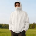 thumbnail image 2 of LWFFDAW Men's UPF 50+ Sun Protection Jacket Hooded with Mask Lightweight Long Sleeve Hooded Jackets Breathable Loose Hiking Athletic Jacket, 2 of 8