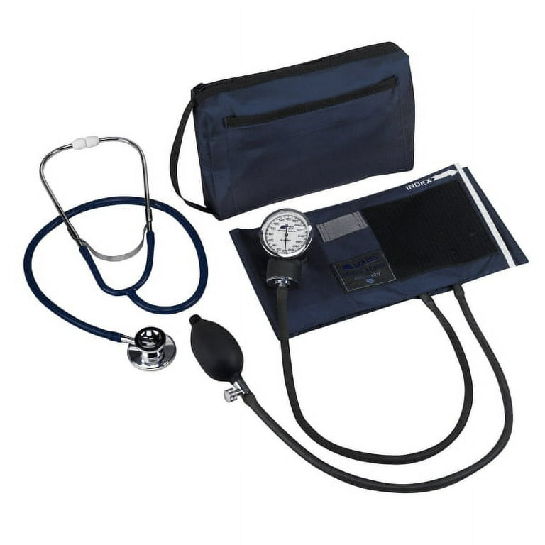 Medline Compli-Mates Handheld Aneroid Sphygmomanometer and Stethoscope Kit, Adult, Black