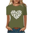 thumbnail image 2 of DailyTrove Women's Green Heart-Shaped Clover T-Shirt - Short Sleeve Casual Tee, Festive for St. Patrick's Day & Daily, 2 of 5