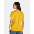 thumbnail image 4 of Time and Tru Women's Cotton Crewneck Tee with Short Sleeves, Size XS-XXXL, 4 of 5