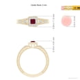 thumbnail image 5 of ANGARA Natural Aeon Vintage Inspired Square Ruby and Diamond Halo Engagement Ring with Milgrain in 14K Yellow Gold for Women (Size-3mm) | July Birthstone Jewelry for Her | Natural Ruby Rings, 5 of 10