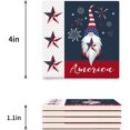 thumbnail image 3 of RYLABLUE Independence Day Gnomes Set of 8 Coaster for Drinks, Absorbent Ceramic Stone Coasters Cup Mat with Cork Base for Home Kitchen Room Coffee Table Bar Decor, 3 of 4