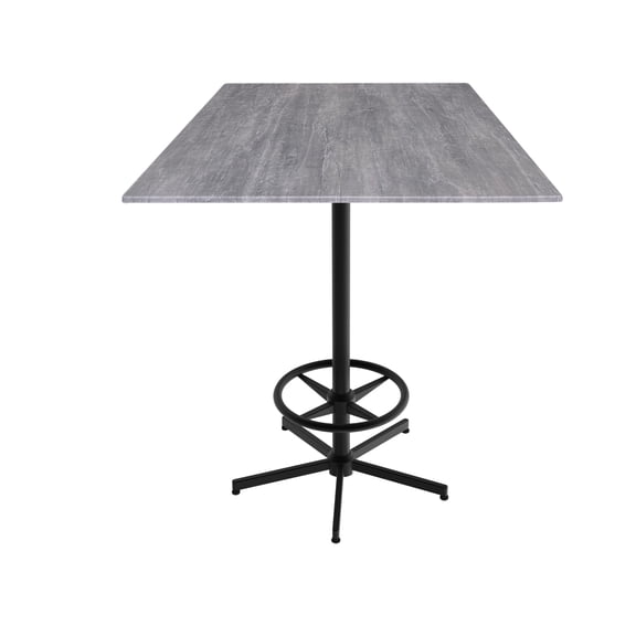 Indoor/Outdoor 42" Tall OD216 Black Table Base with 36" x 36" Square Indoor/Outdoor Greystone Top by the Holland Bar Stool Co.
