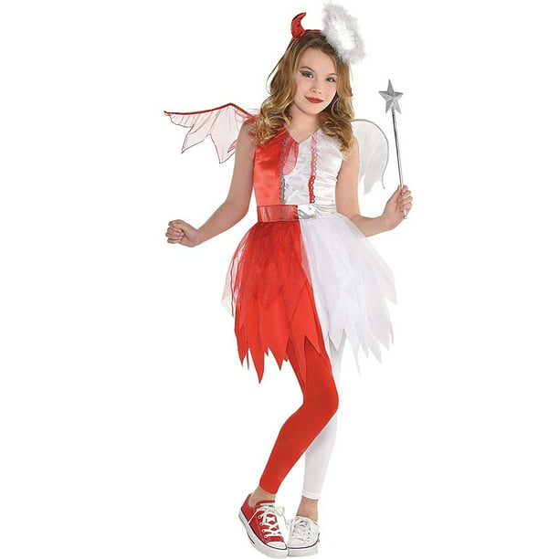 Naughty & Nice Girls Child Half Angel Half Demon Devil Halloween ...