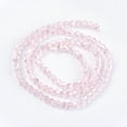 thumbnail image 2 of 10 hebras de dijes de vidrio chapados en color AB, facetados, bicono, rosa brumoso, 4 x 4 mm, agujero: 1 mm, aproximadamente 82-85 piezas/hebra, 30,5-31 cm, 2 of 3